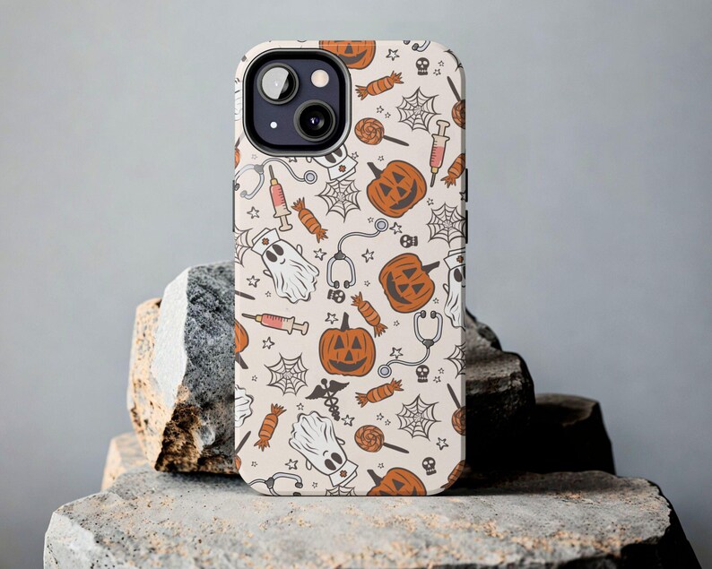Halloween Nurse Phone Case, Ghost Nurse Pumpkin Phone Case, Pumpkin iPhone Case Spooky Ghost Nurse Pumpkin Samsung Galaxy Phone Case Boo Boo bild 2
