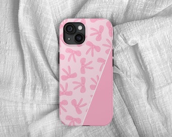 Pink Bow Iphone Case, Coquette Phone Case, Cute Ribbon Phone Case Pink Girly Phone Cases, Downtown Girl Girly Things, Balletcore iPhone Case