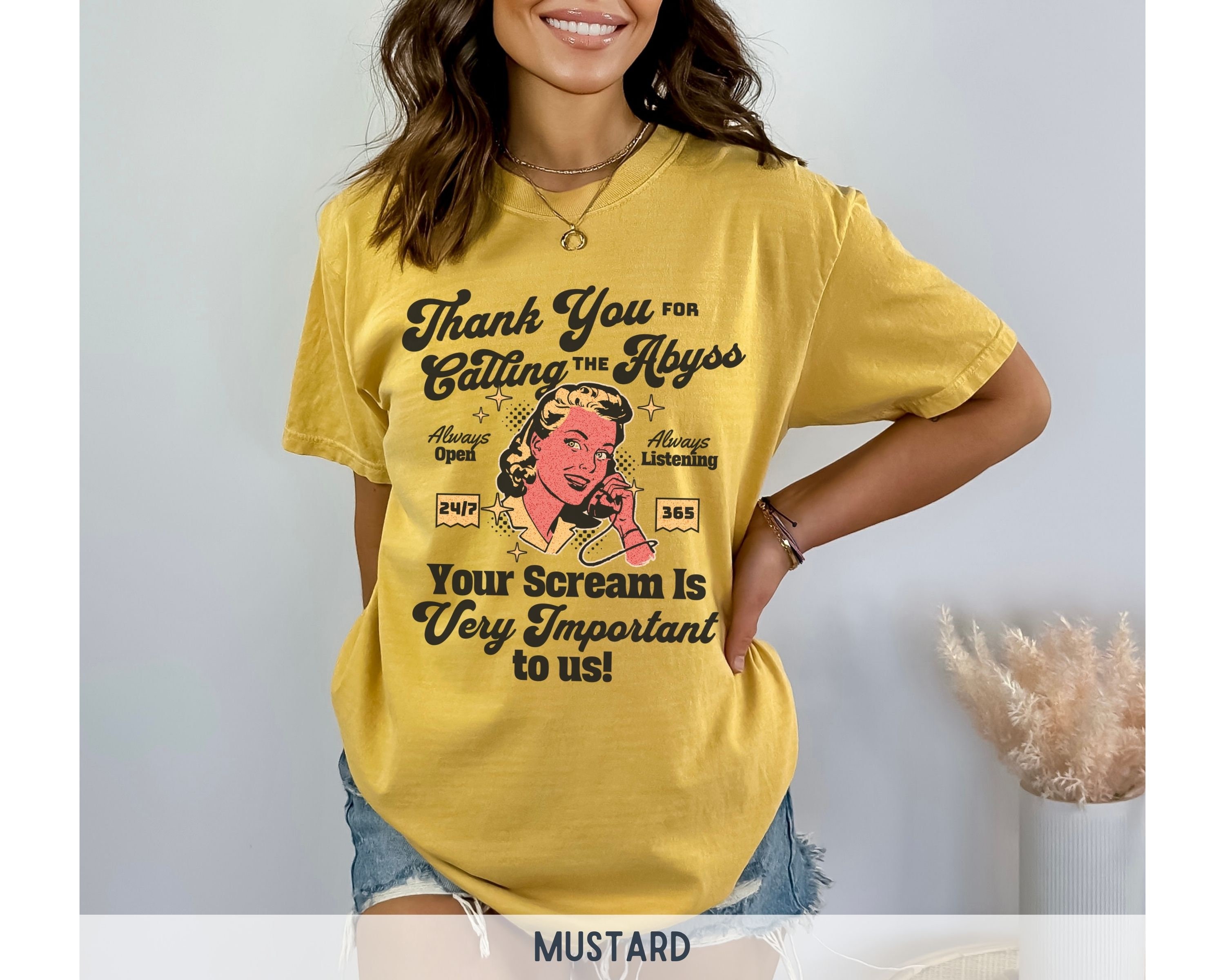 Screaming Into the Abyss Shirt, Funny Vintage Sarcastic Comfort