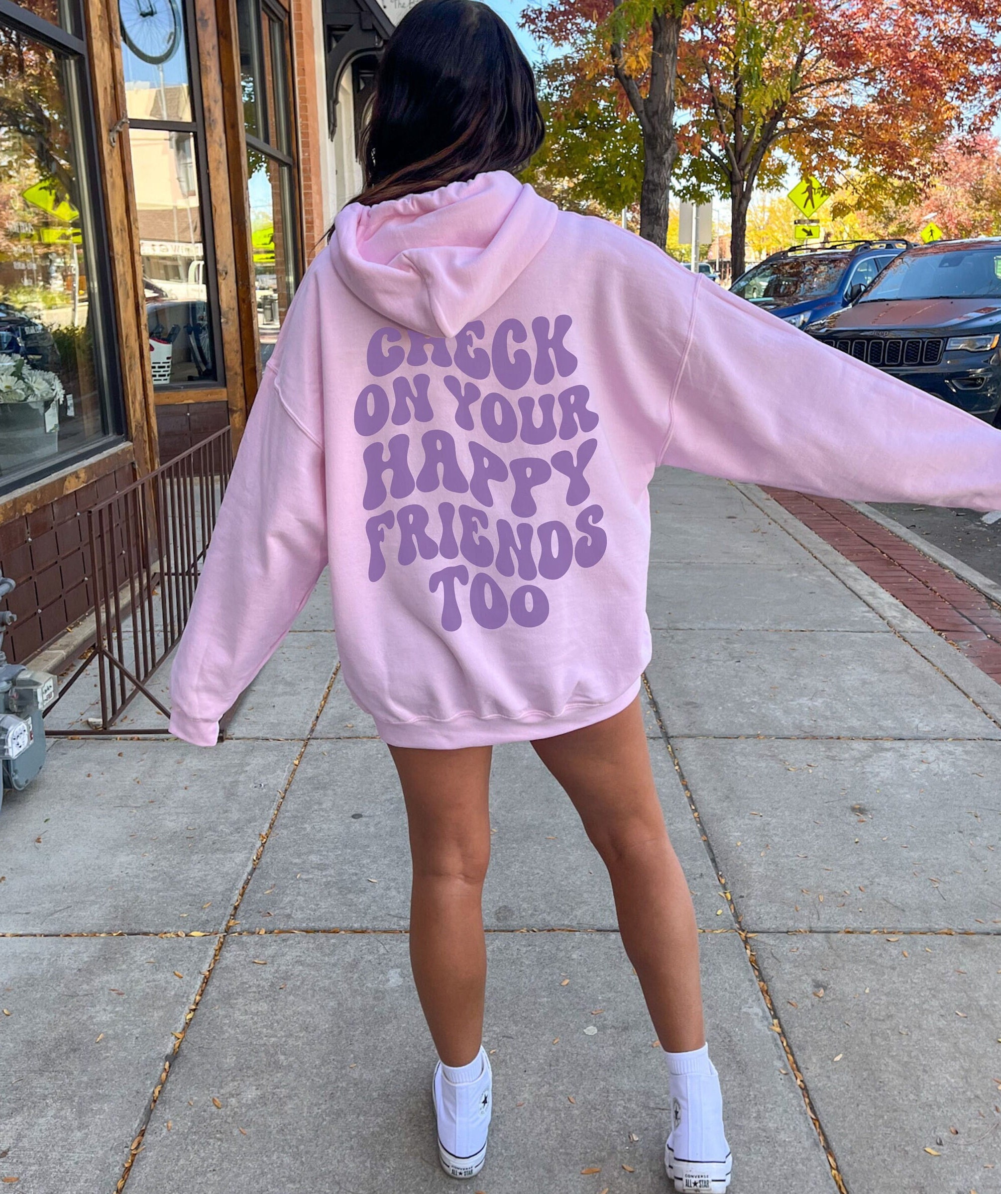 Empathy Hoodie Check on Your Happy Friends Too Mental Health Hoodie Growth Mindset Sweatshirt Pastel Hoodie Be Kind Hoodie Etsy