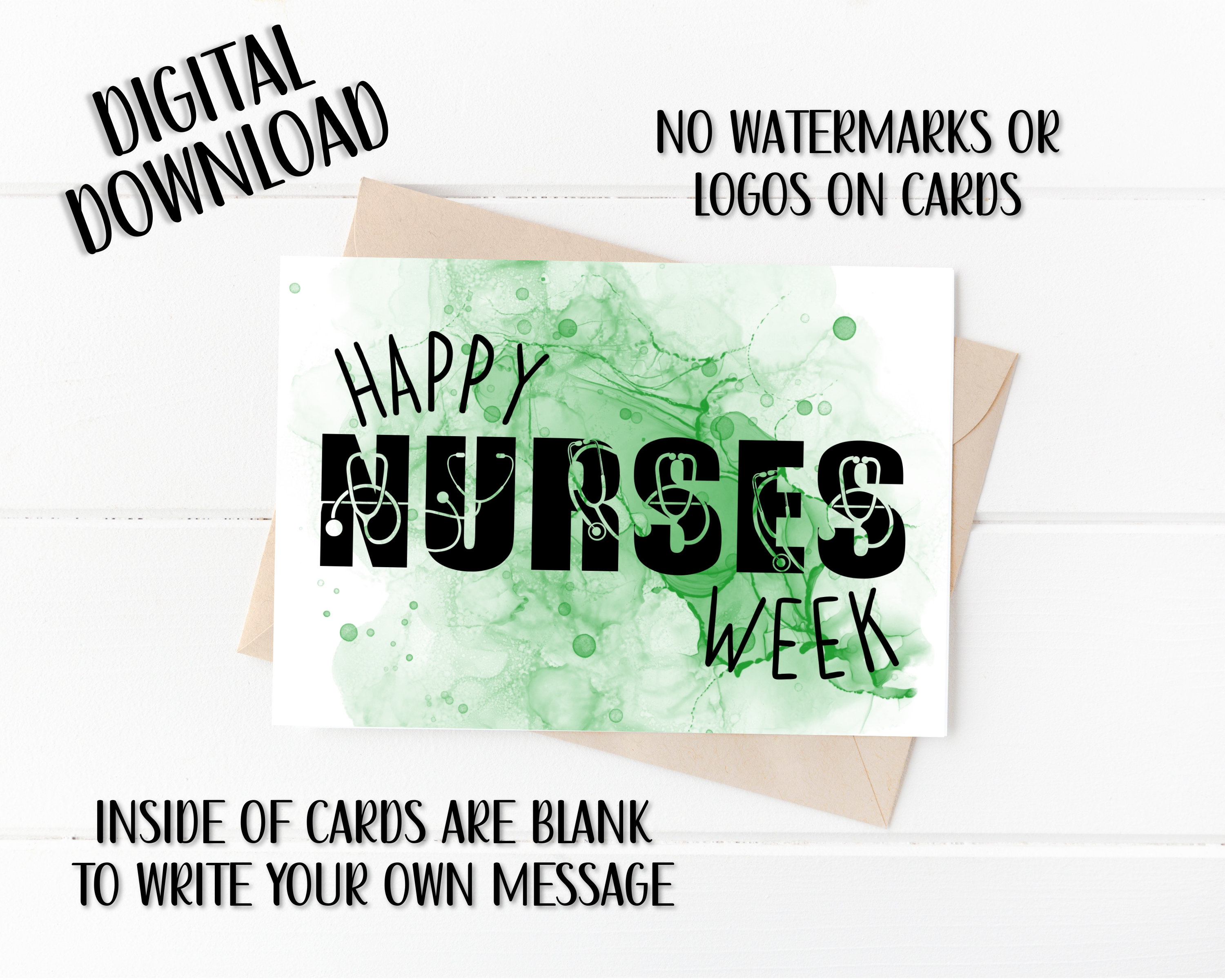 Set of Six Printable Happy Nurses Week Cards, Colorful Rainbow Bundle ...