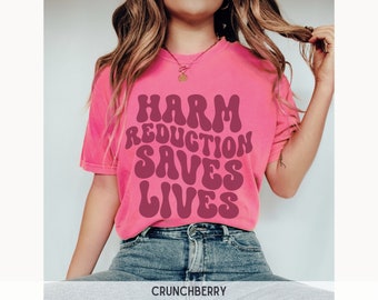 Chemise rétro de réduction des méfaits, chemise de récupération de dépendance, chemise de sensibilisation aux surdoses Comfort Colors®, chemise d'infirmière de la santé publique