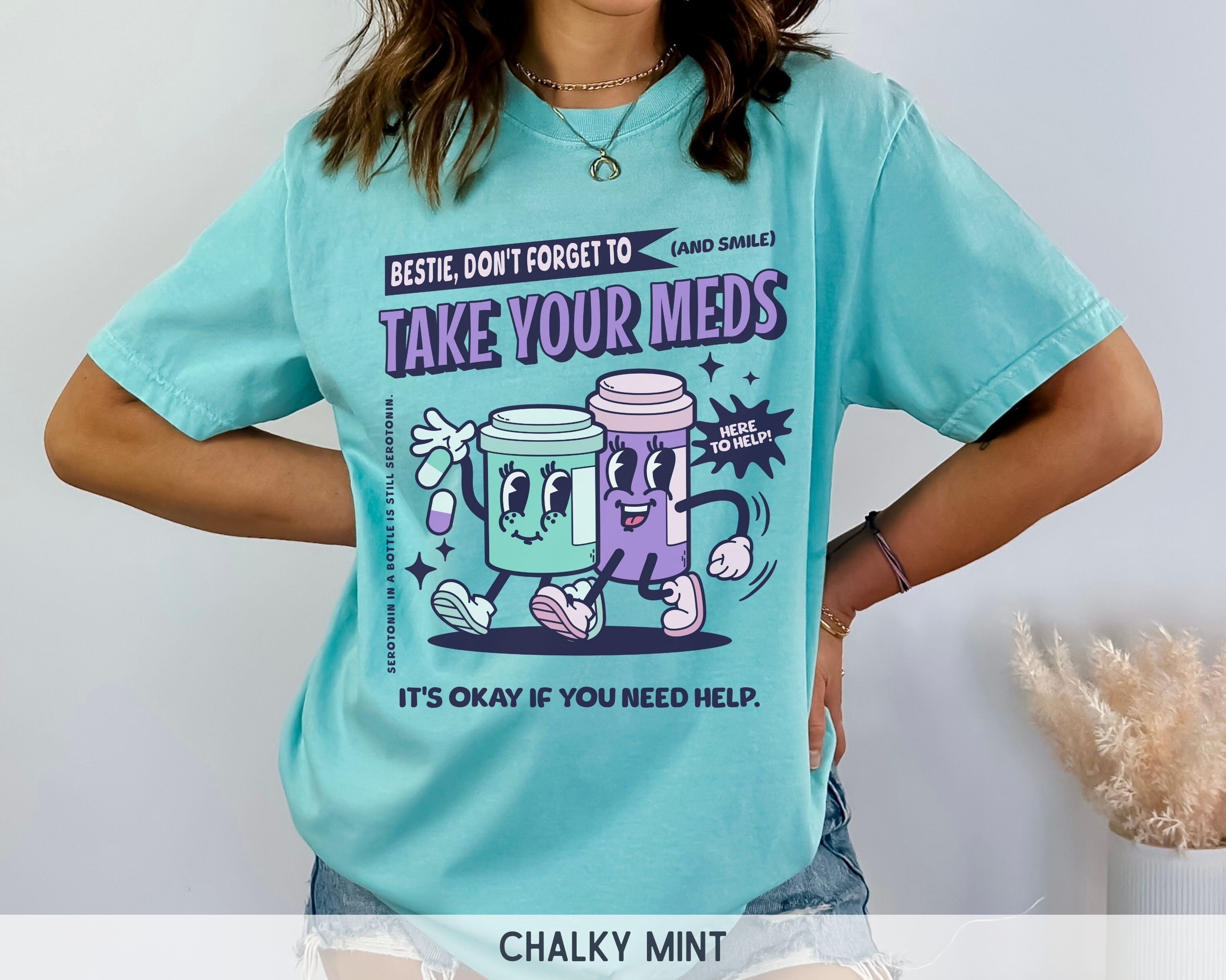 Retro Take Your Meds Shirt, Funny Mental Health Shirt, Serotonin 
