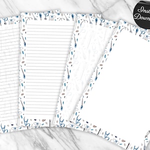 Medical Printable Stationary Paper, Doctor Nurse RN Aesthetic Journaling Pages Lined and Unlined, Stethoscope Medicine Paper Nurse Graphics