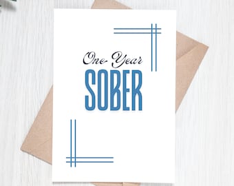 One Year Sober Card for Him Sobriety Card Son Printable Encouragement Card 1 Year Sober Gifts Congratulations on One Year Sober Recovery