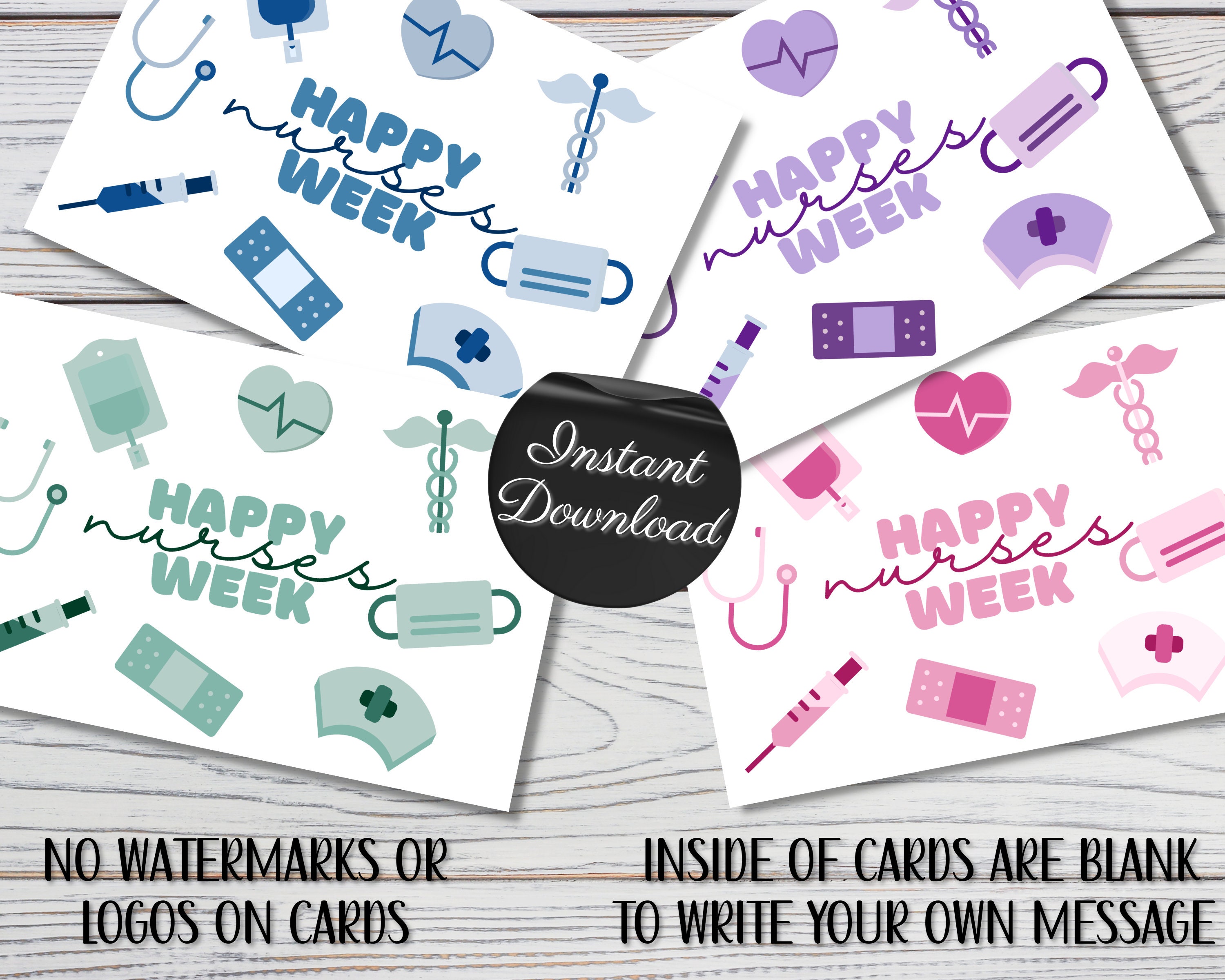 Happy Nurses Week Printable Greeting Card, Instant Download Nurses Week ...
