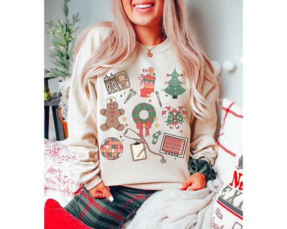 Christmas Nurse Sweatshirt, Medical Christmas Sweatshirt, ER Nurse Crewneck Sweatshirt, Telemetry Nurse Sweatshirt, Emergency Squad Sweater