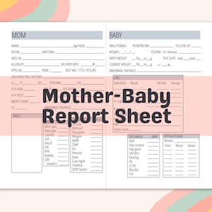 Informe de enfermería posparto (Mamá-Bebé) para enfermeras Registradas y Enfermeras Prácticas de Enfermería (LPN)