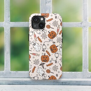 Halloween Nurse Phone Case, Ghost Nurse Pumpkin Phone Case, Pumpkin iPhone Case Spooky Ghost Nurse Pumpkin Samsung Galaxy Phone Case Boo Boo bild 3