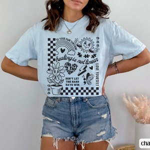 Mental Health Shirt, Comfort Colors® Self Care Shirt, You Matter Shirt, Choose Happy Shirt, Love Yourself Shirt, 988 Shirt, Depression Shir Chambray