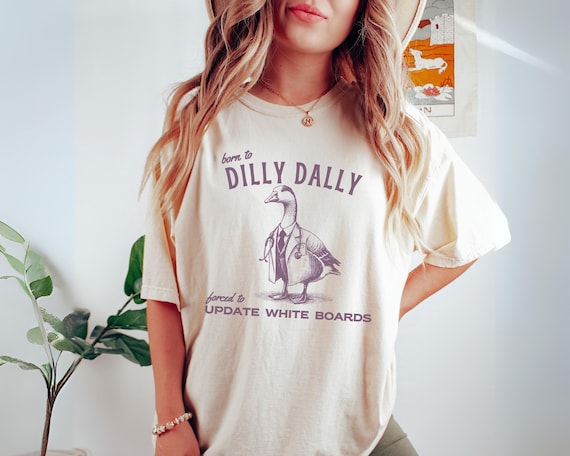 Born To Dilly Dally Funny Nurse Shirt, Registered Nurse Silly Goose Shirt, Funny Silly Goose Shirt, Vintage Nurse Goose Meme Graphic Tee