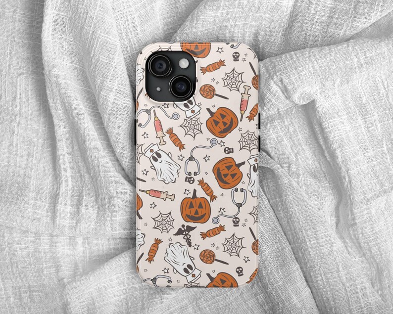Halloween Nurse Phone Case, Ghost Nurse Pumpkin Phone Case, Pumpkin iPhone Case Spooky Ghost Nurse Pumpkin Samsung Galaxy Phone Case Boo Boo bild 1