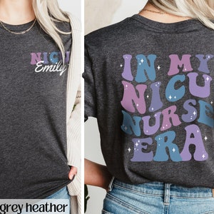 Personalized Name NICU Nurse Shirt, NICU Crew Group Shirts, Custom Neonatal Nurse Shirt, Personalized Nurse Gift for NICU Nurse Apparel Dark Grey Heather