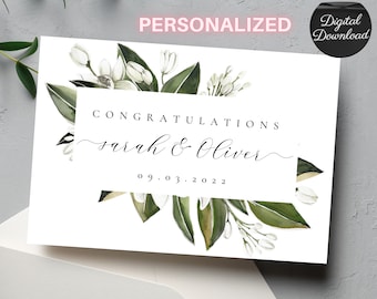 Congrats Wedding Card Printable - Etsy