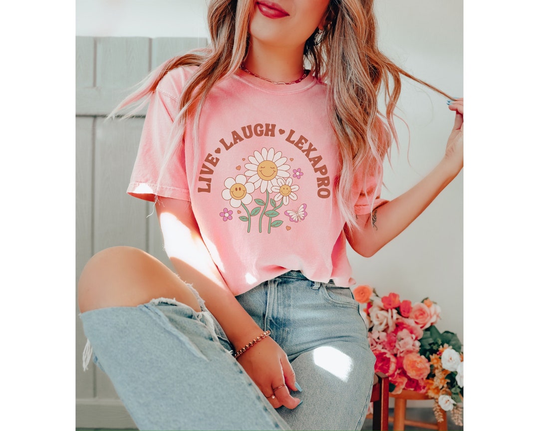 Retro Live Laugh Lexapro Shirt, Mental Health Shirt, Retro Daisy Shirt