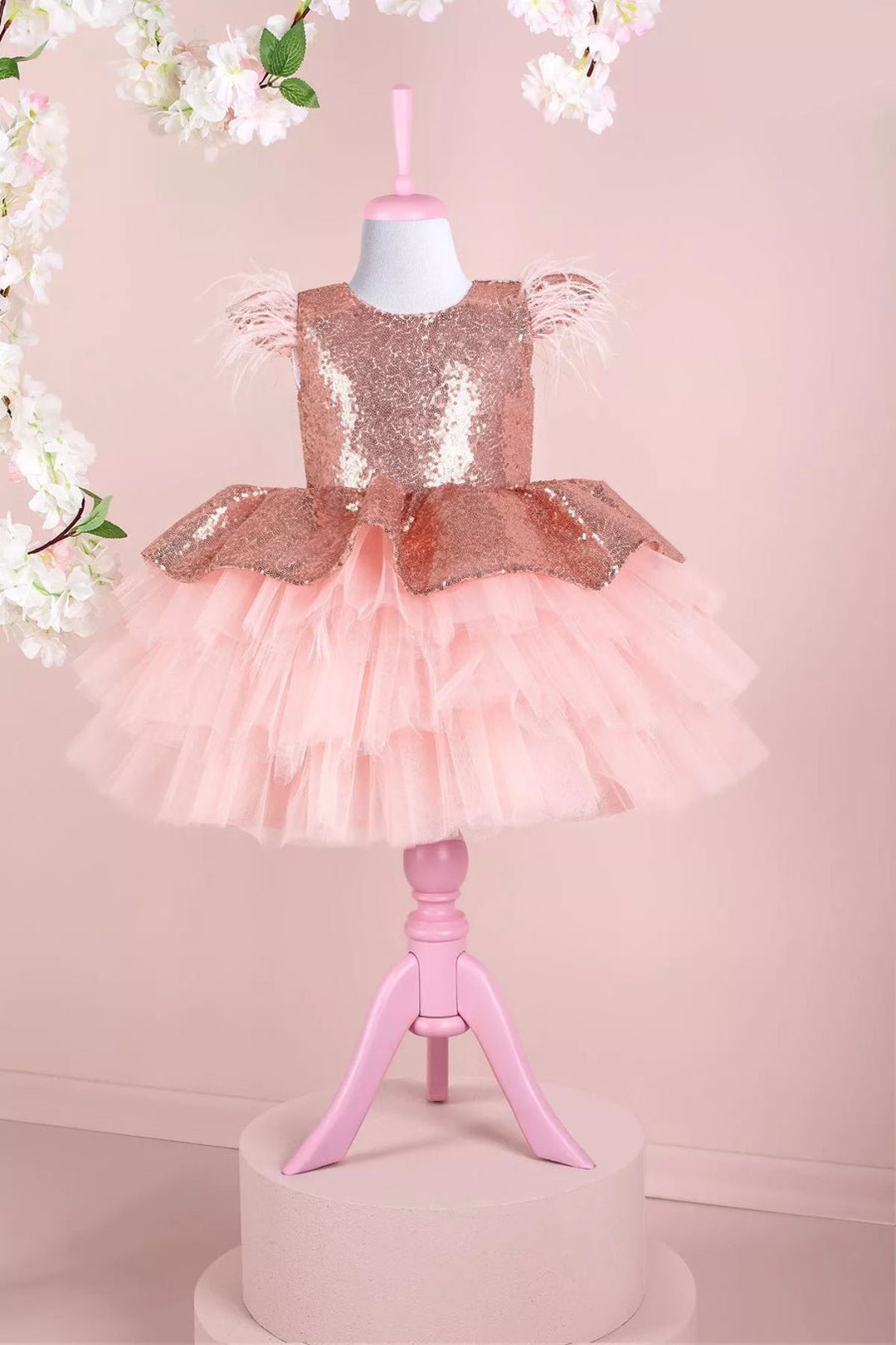 Baby Girl Mermaid Dress, Flower Girl Baby Dress, First Birthday Girl Dress, Baby Girl Photo