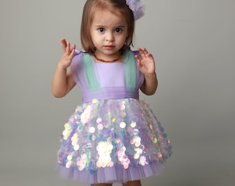 Mermaid Costume,Mermaid Theme Party,Mermaid Theme Party,Baby Girl Dress Special Occasion,First Birthday Dress,Baby Girl Party Dress