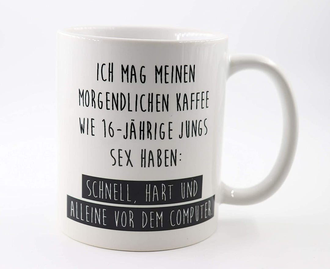 PICSonPAPER Tazza con Scritta in Lingua Tedesca ICH Mag Meinen morgendlichen Kaffee, Regalo, Tazza da caffè, Tazza in Ceramica, Tazza con Grafica Primo