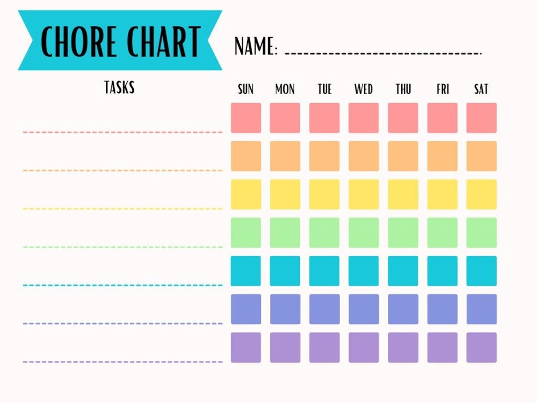Kids Chore Chart- Banner - Etsy