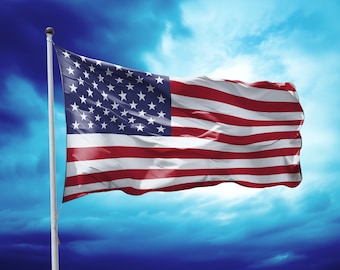 USA flag Clipart Set - USA waving flag High Resolution PNGs, downloadable files, High Quality, realistic