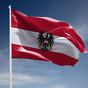 Österreich flag Clipart Set - Austrian waving flag High Resolution PNGs, downloadable files, High Quality, realistic - Bandera de Austria