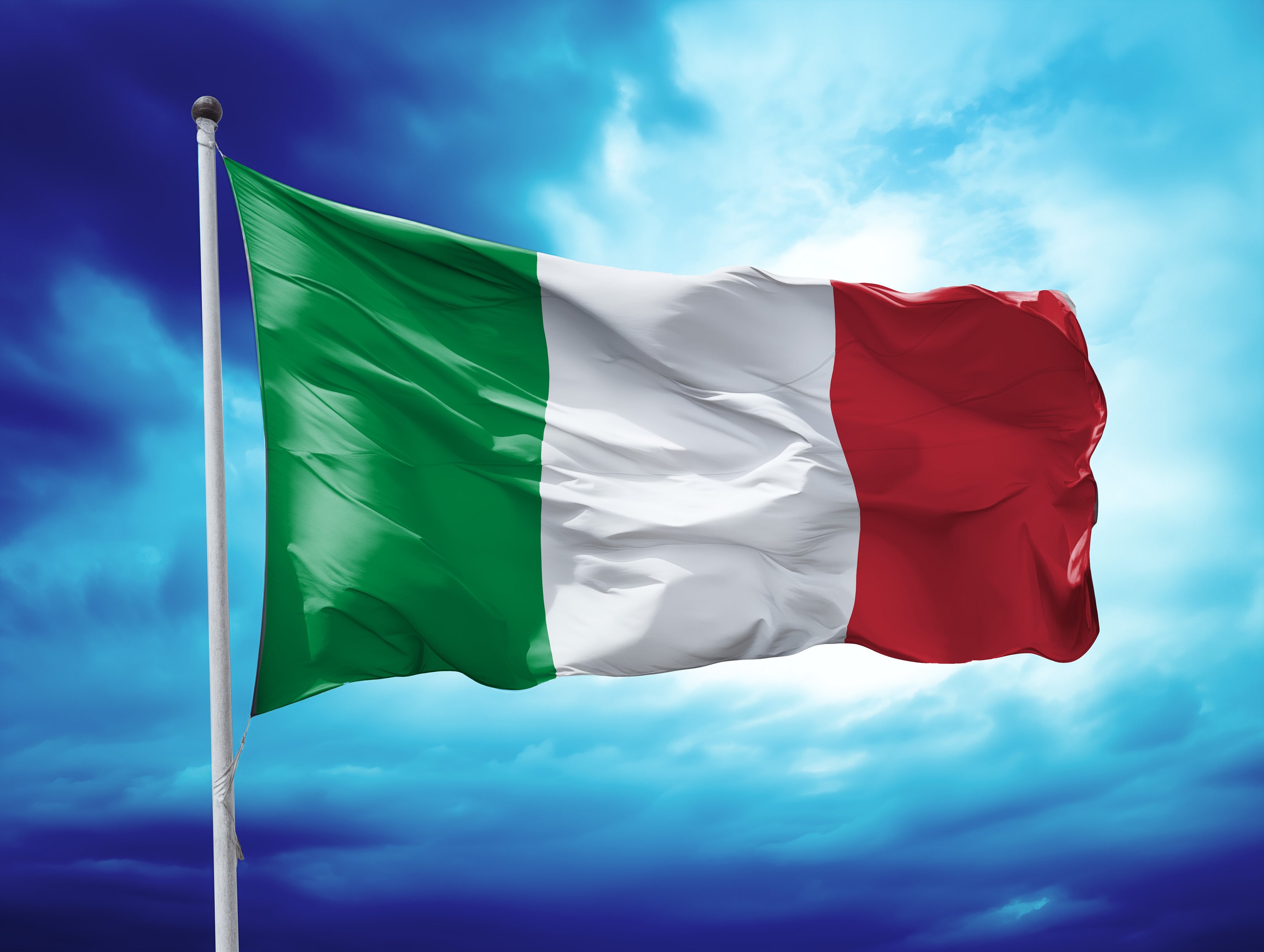 Italy flag Clipart Set - Italian waving flag High Resolution PNGs, downloadable files, High Quality, realistic - Bandera de Italia