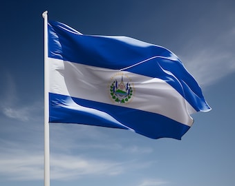 El Salvador vlag Clipart Set - El Salvador wapperende vlag hoge resolutie PNGs, downloadbare bestanden, hoge kwaliteit, Bandera de El Salvador