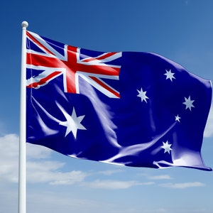 Australian flag Clipart Set - Australian waving flag High Resolution PNGs, downloadable files, High Quality, realistic - Bandera Australiana