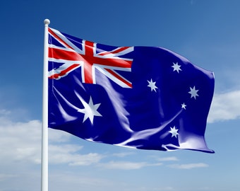 Australian flag Clipart Set - Australian waving flag High Resolution PNGs, downloadable files, High Quality, realistic - Bandera Australiana