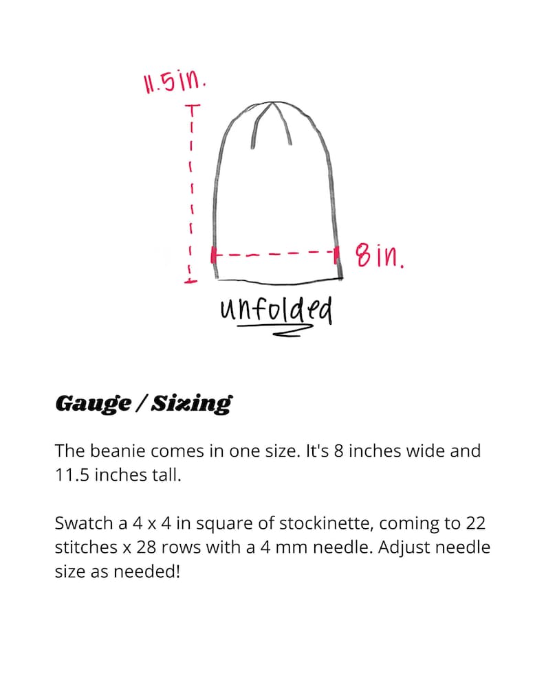 Puede incluir: Una ilustraci&oacute;n dibujada a mano de un gorro con medidas de ancho y alto. El gorro tiene 8 pulgadas de ancho y 11,5 pulgadas de alto. El texto "desplegado" est&aacute; escrito debajo del gorro.