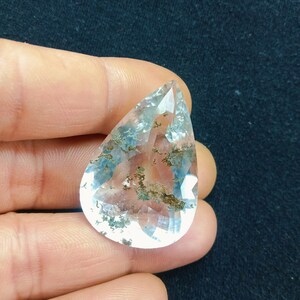 Excellent! Quality Gemstones, Natural Garden Quartz Gemstones, pear Shape Faceted Cut Gemstones, Green Phantom Quartz Gemstones.73 carat