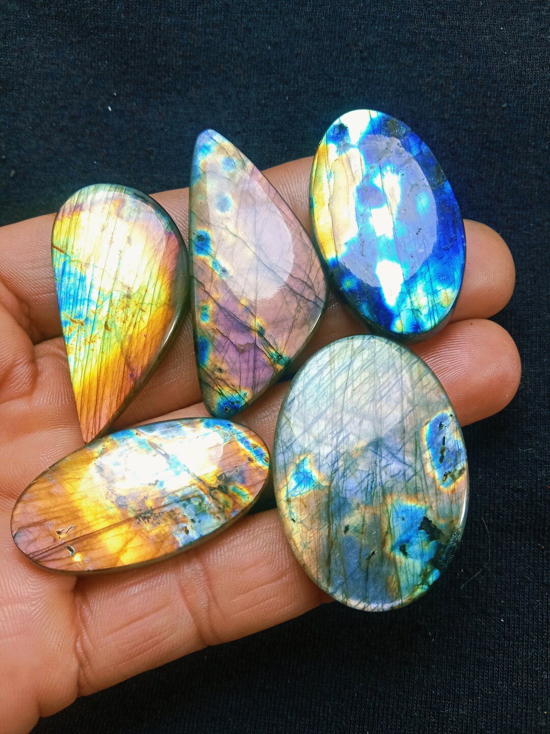 Smooth Polished Multi Blue Quality Labradorite Cabochon Top Labradorite ...