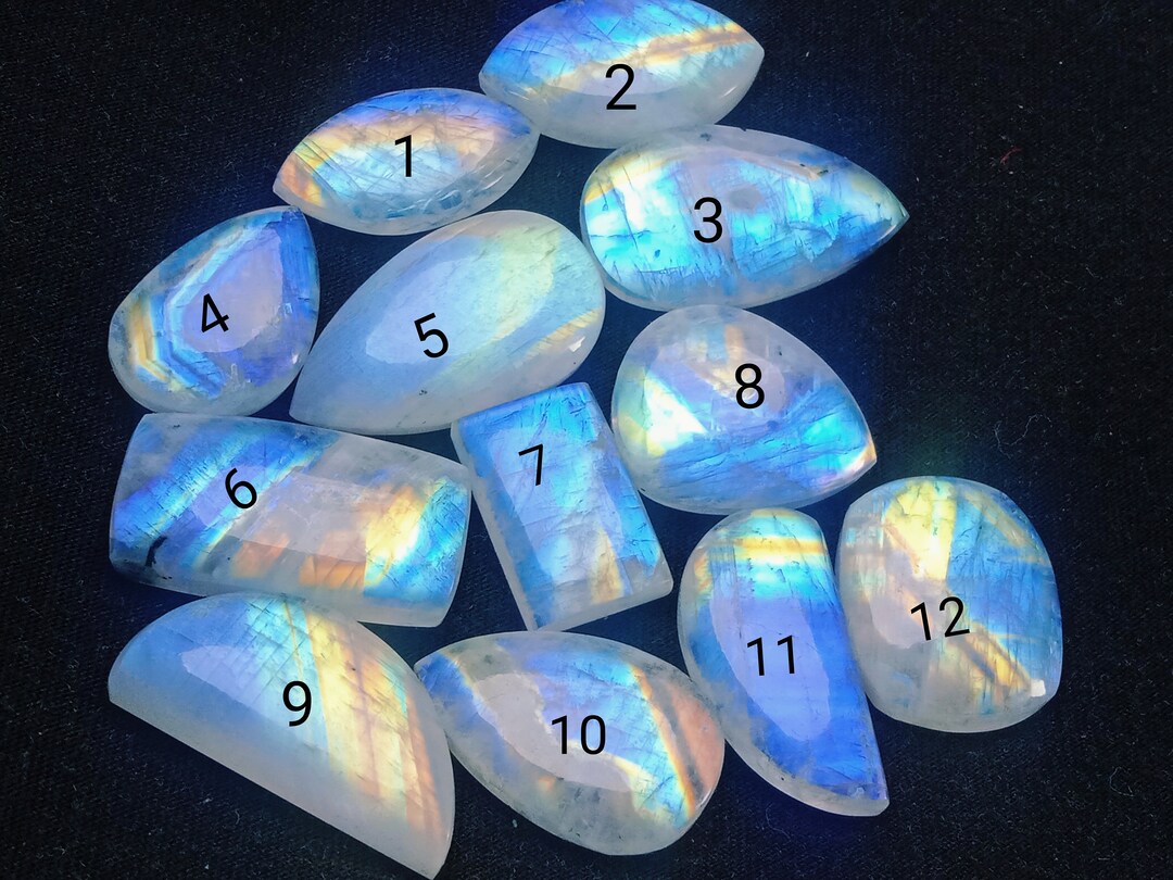 Top Quality Moonstone Rainbow Awesome Flashy Cabochon Moonstone Multi