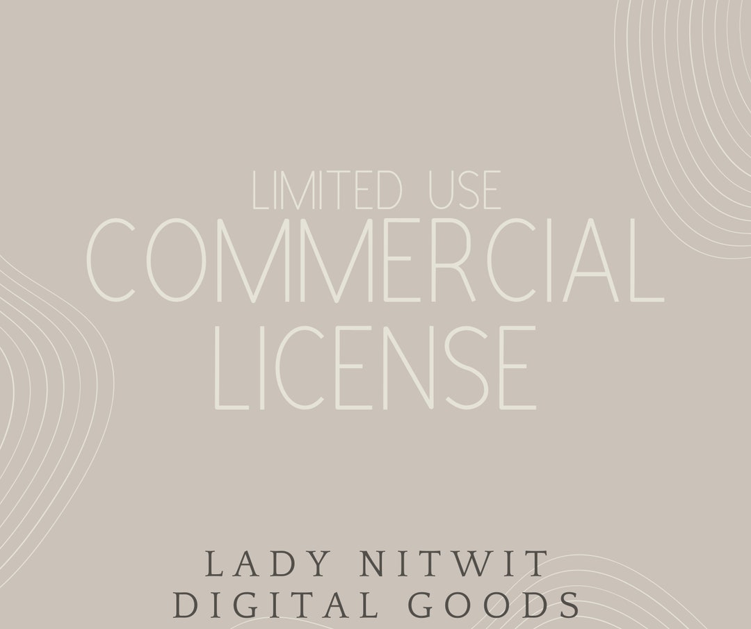 Limited Use Commercial License for One Single Design - Etsy