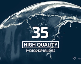 35 pinceles de salpicaduras de agua de alta resolución para Photoshop