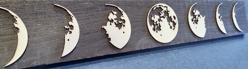 Phases of the Moon Wood Wall Decor, 3D Laser Cut Wood - Etsy