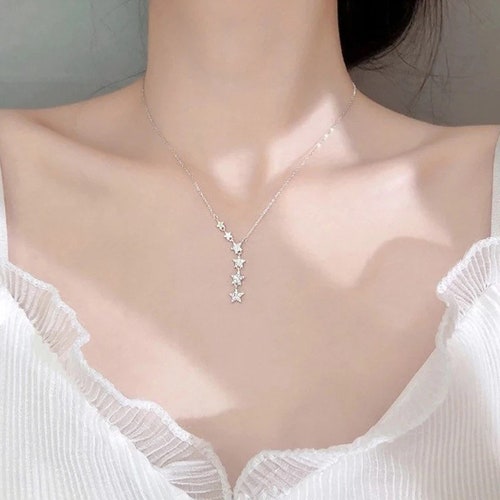 Silver Open Star Necklace Celestial Jewellery Sterling - Etsy