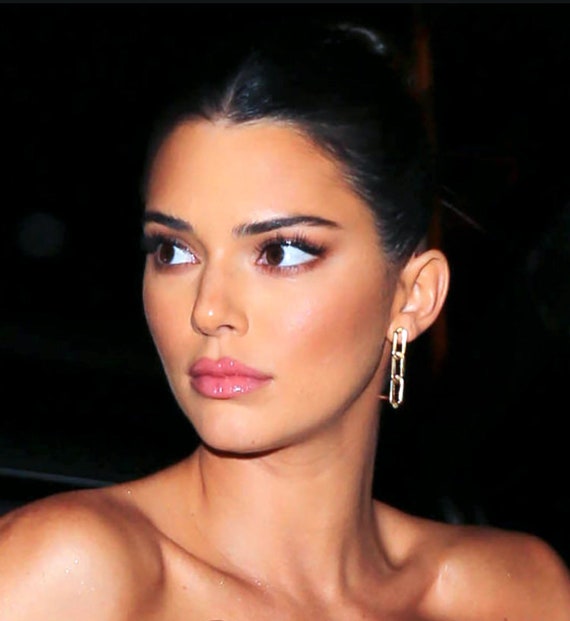 Kendall Jenner Earrings Link Chain Earrings as Seen on Kendall