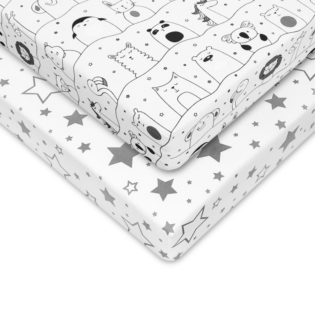Twinpack of Cot Sheets 120 X 60 Cm Fitted 100 Cotton 2pc Set of