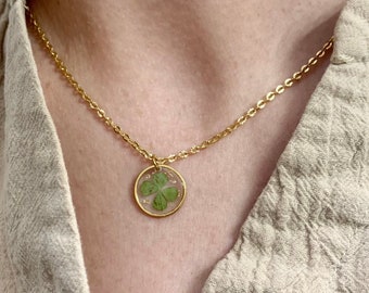Collier Porte-bonheur Trèfle 3D Boule Pendentif - Neuf Parisienne