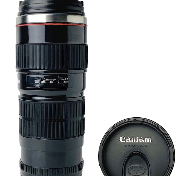 Camera Lens Coffee Mug, Photo Coffee Cup Stainless Steel Thermos Gift For Photographer Men or Women  VAAZAM