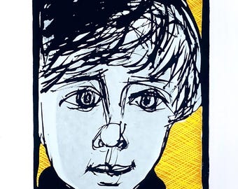 BOY IN SWEATER, limited edition color serigraph (screen print)