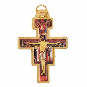 San Damiano Gold Plated Cross 1&quot;