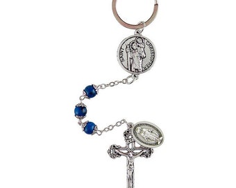 St. Christopher Keychain, St. Benedict Keychain, Miraculous Medal Keychain, Divine Mercy Keychain