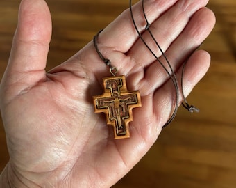 San Damiano Wood Cross Necklace