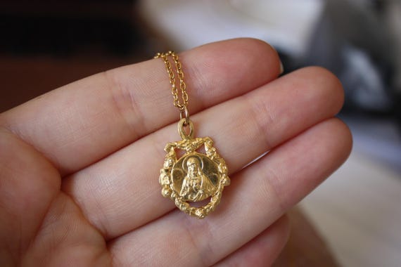 Vintage Sacred Heart of Jesus medal - Medalla antigua… - Gem