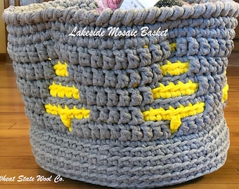 Lakeside Mosaic Basket | Mosaic Crochet Basket Pattern