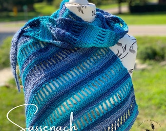 Crochet Asymmetrical Scarf Pattern | Sassenach Crochet Asymmetrical Scarf
