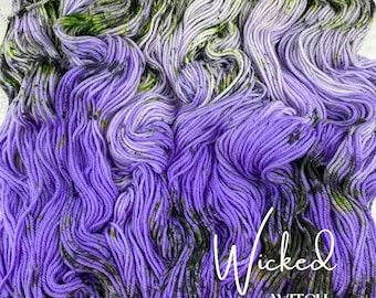 Wicked Witch Colorway Hand Dyed Yarn | Choose Your Base | Halloween Colors