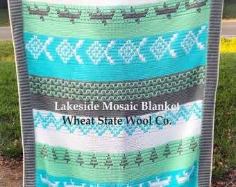 Lakeside Mosaic Blanket | Mosaic Crochet Blanket Pattern